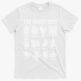 The Sheet List Halloween Funny Boo Sheet Ghost Halloween T-Shirt - White