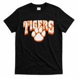 Tigers School Spirit Mascot Back To School Orange T-Shirt - Black