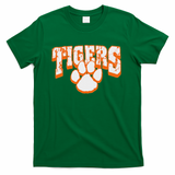 Tigers School Spirit Mascot Back To School Orange T-Shirt - Green