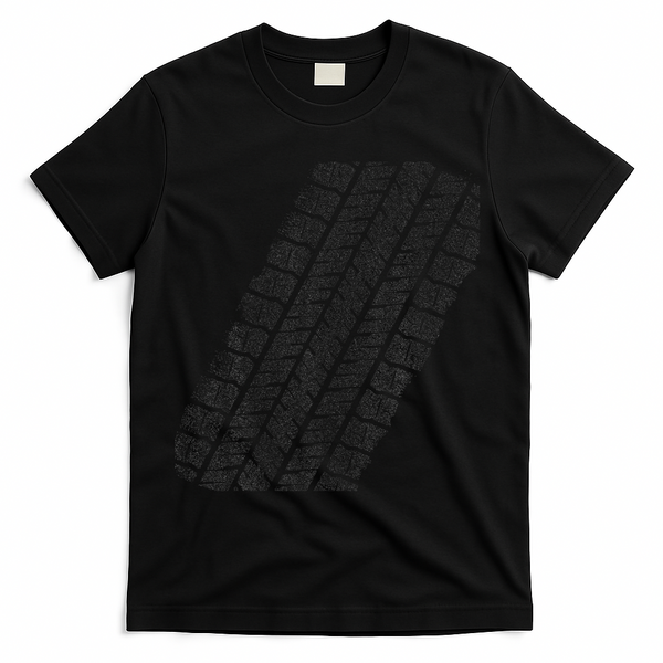 Tire Track Funny Halloween T-Shirt - Black