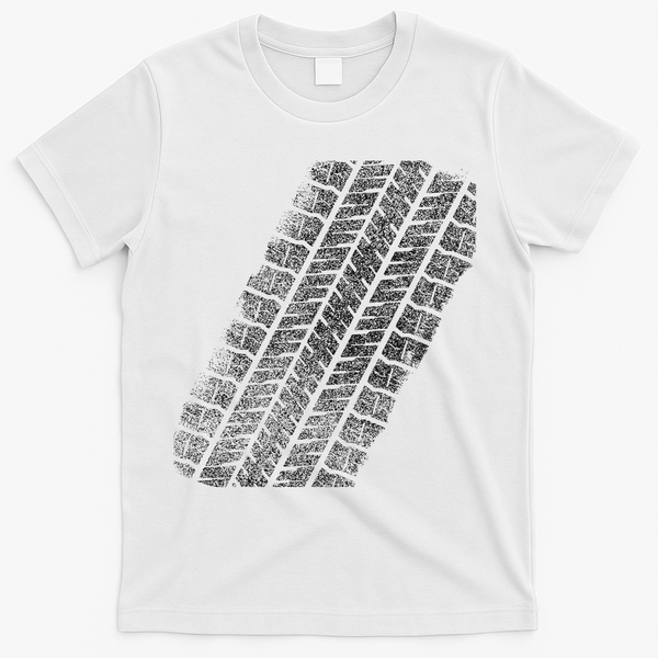 Tire Track Funny Halloween T-Shirt - White