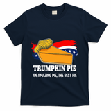 Thanksgiving Trumpkin Pumpkin Pie Donald Trump Political T-Shirt - Navy