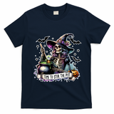 Time To Stir The Pot Witch Halloween T-Shirt - Navy Blue