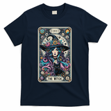 The Witch Cat Tarot Card Witch Vintage Gothic Halloween T-Shirt - Navy
