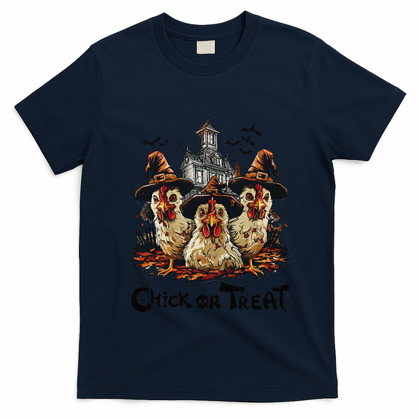 Tonight We Fly Halloween Chicken Fall Farm Animals T-Shirt - Navy Blue