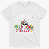 Unicorn I Survived 100 Days Of School Its Fine 2nd Grade T-Shirt - White