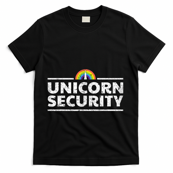 Unicorn Security Funny Cute Police Halloween Costume T-Shirt - Black