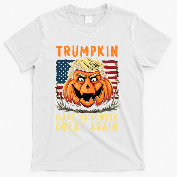 Usa Trumpkin Make Halloween Great Again Funny Trump T-Shirt - White