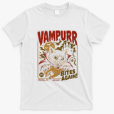 Vampurr Bites Again Halloween Vintage Retro T-Shirt - White