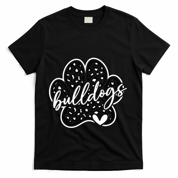 Vintage Bulldogs Team Pride School Spirit Back To School T-Shirt - Black