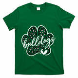 Vintage Bulldogs Team Pride School Spirit Back To School T-Shirt - Green