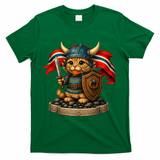 Viking Cat Norway Norwegian T-Shirt - Green