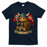 Viking Cat Norway Norwegian T-Shirt - Navy