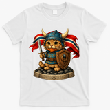 Viking Cat Norway Norwegian T-Shirt - White