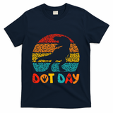 Vintage Dinosaur Happy Dot Day For Teacher T-Shirt - Navy