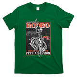 Vintage Funny Western Skeleton Halloween Cowboy Spooky Rodeo T-Shirt - Green