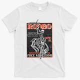 Vintage Funny Western Skeleton Halloween Cowboy Spooky Rodeo T-Shirt - White