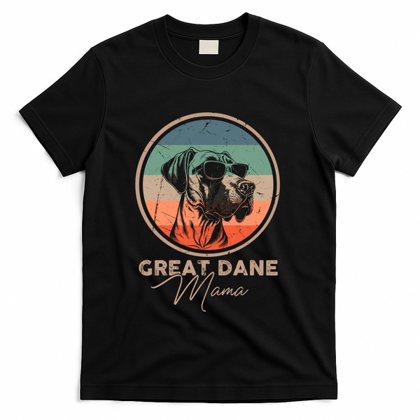 Vintage Great Dane Puppy Mom Dog Mama Lover Paw Gift T-Shirt - Black