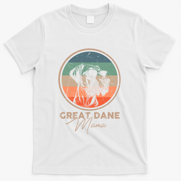 Vintage Great Dane Puppy Mom Dog Mama Lover Paw Gift T-Shirt - White