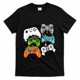 Video Game Halloween Skeleton Zombie Gaming Controllers Gift T-Shirt - Black