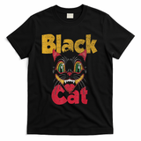 Vintage Halloween Retro Black Cat Retro Fireworks Women T-Shirt - Black