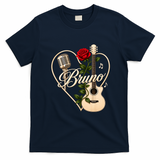 Vintage Love Bruno Retro Classic Guitar Music Fan T-Shirt - Navy Blue