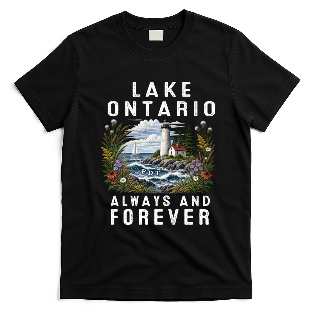 Vintage Lake Ontario Always And Forever T-Shirt - Black