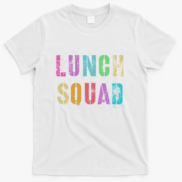 Vintage Lunch Squad Back To School Office Food Service Crew T-Shirt - White