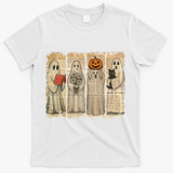 Vintage Oldpaper Ghost Halloween T-Shirt - White