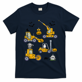 Vehicles Truck Halloween Construction Pumpkin T-Shirt - Navy