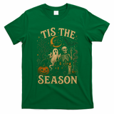 Vintage Tis The Season Halloween Ghosts Skeletons T-Shirt - Irish Green