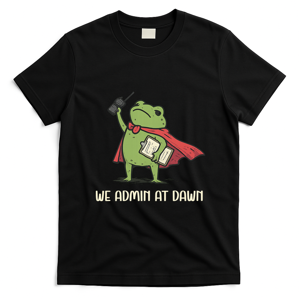 We Admin At Dawn Assistant Principal Frog T-Shirt - Black