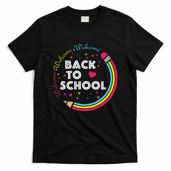 Welcome Back To School First Day Of School Cute Teachers T-Shirt - Black