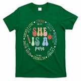 Women Bible Verse Christian Para God Says Back To School T-Shirt - Green
