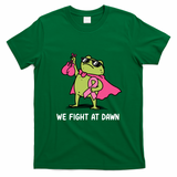 We Fight At Dawn Frog Boxing Champion Breast Cancer T-Shirt - Irish Green