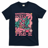 Western Howdy Pre K Back To School Preschool Teacher T-Shirt - Navy