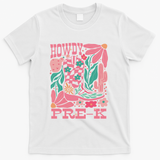 Western Howdy Pre K Back To School Preschool Teacher T-Shirt - White