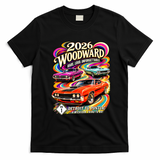 2026 Groovy Woodward Detroit To Pontiac Car Show T-Shirt - Black