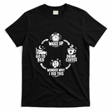 Wake Up Drink Coffee Cycle T-Shirt - Black