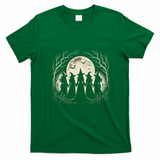 Witches Under Full Moon Halloween Night T-Shirt - Irish Green