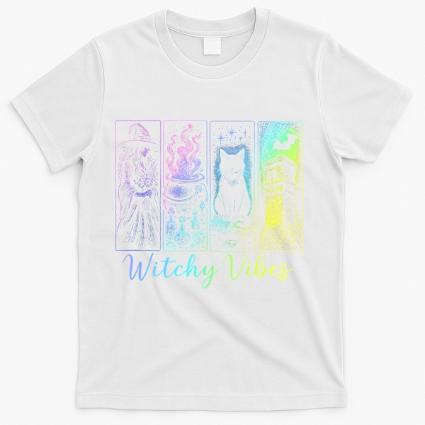 Witchy Vibes Halloween Spooky Season T-Shirt - White