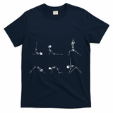 Yoga Skeletons Asana Namaste Funny Meditation Halloween Yogi T-Shirt - Navy