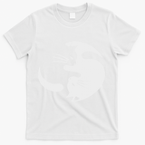 Yin Yang Cat Symbol Cute Black And White Cat Kitty Halloween T-Shirt - White