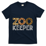 Zookeeper African Animals Zebra Wild Print Savanna Costume Gift T-Shirt - Navy