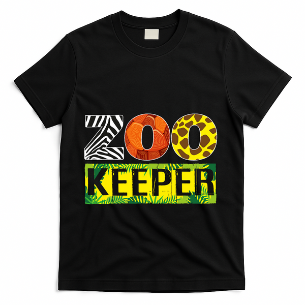 Zoo Keeper Costume Adult Halloween Party Safari Zookeeper T-Shirt - Black